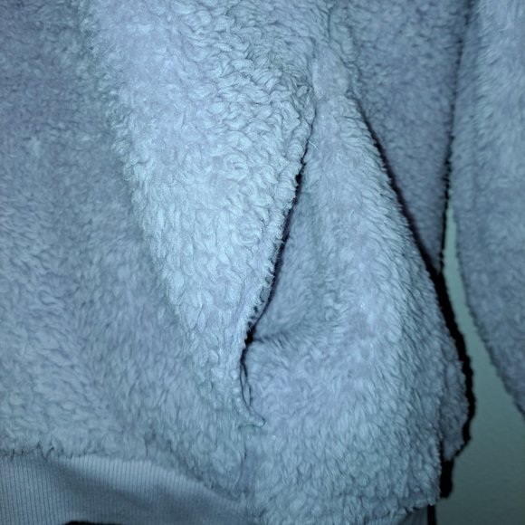LUKKA LUX Women's Purple Fleece Cozy Sherpa Hoodie 1/4 Button Size Small - Picture 8 of 9